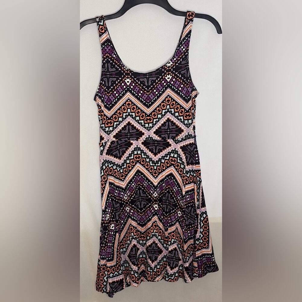 Express geometric print skater dress